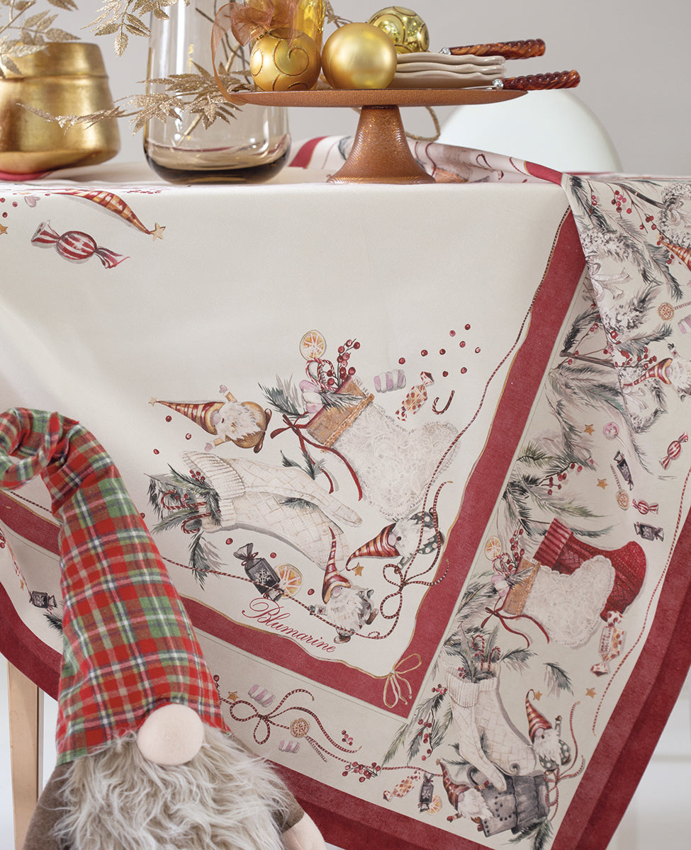 Tovaglietta Natale 88x88cm Elfi - Blumarine