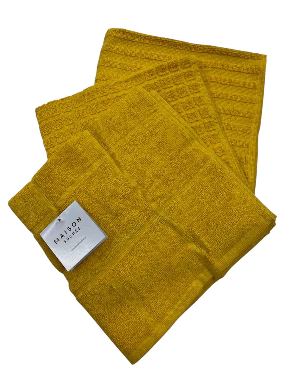 3 Strofinacci 50x50cm in spugna di cotone - Maison Sucrèe