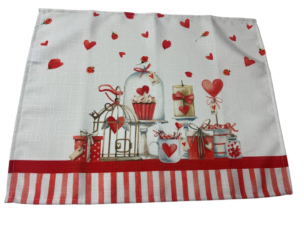 Set 2 tovagliette Secret Love 40x50cm riga rossa