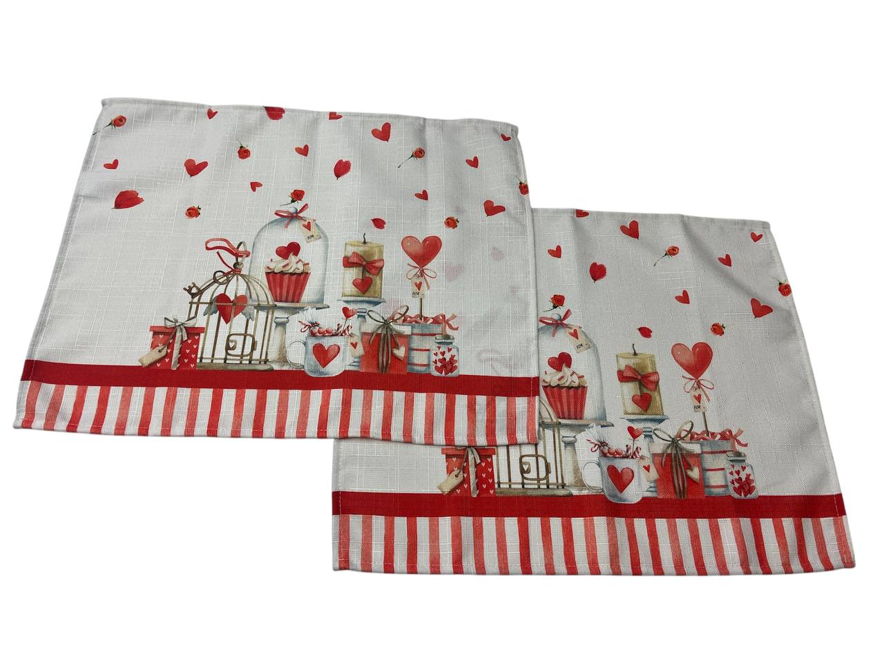 Set 2 tovagliette Secret Love 40x50cm riga rossa
