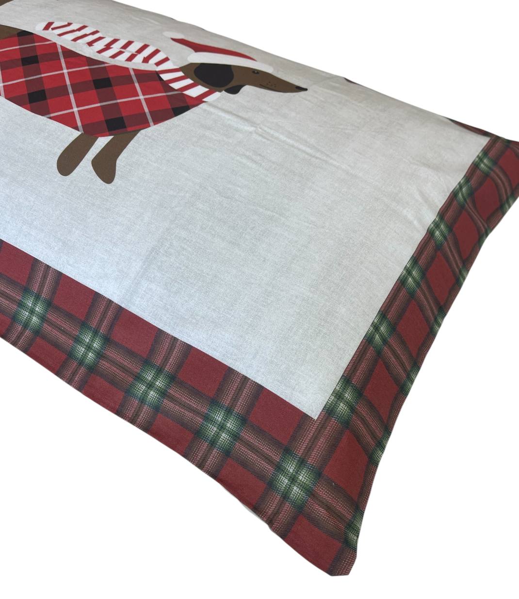Coppia (2) federe cotone Natale 50x80cm