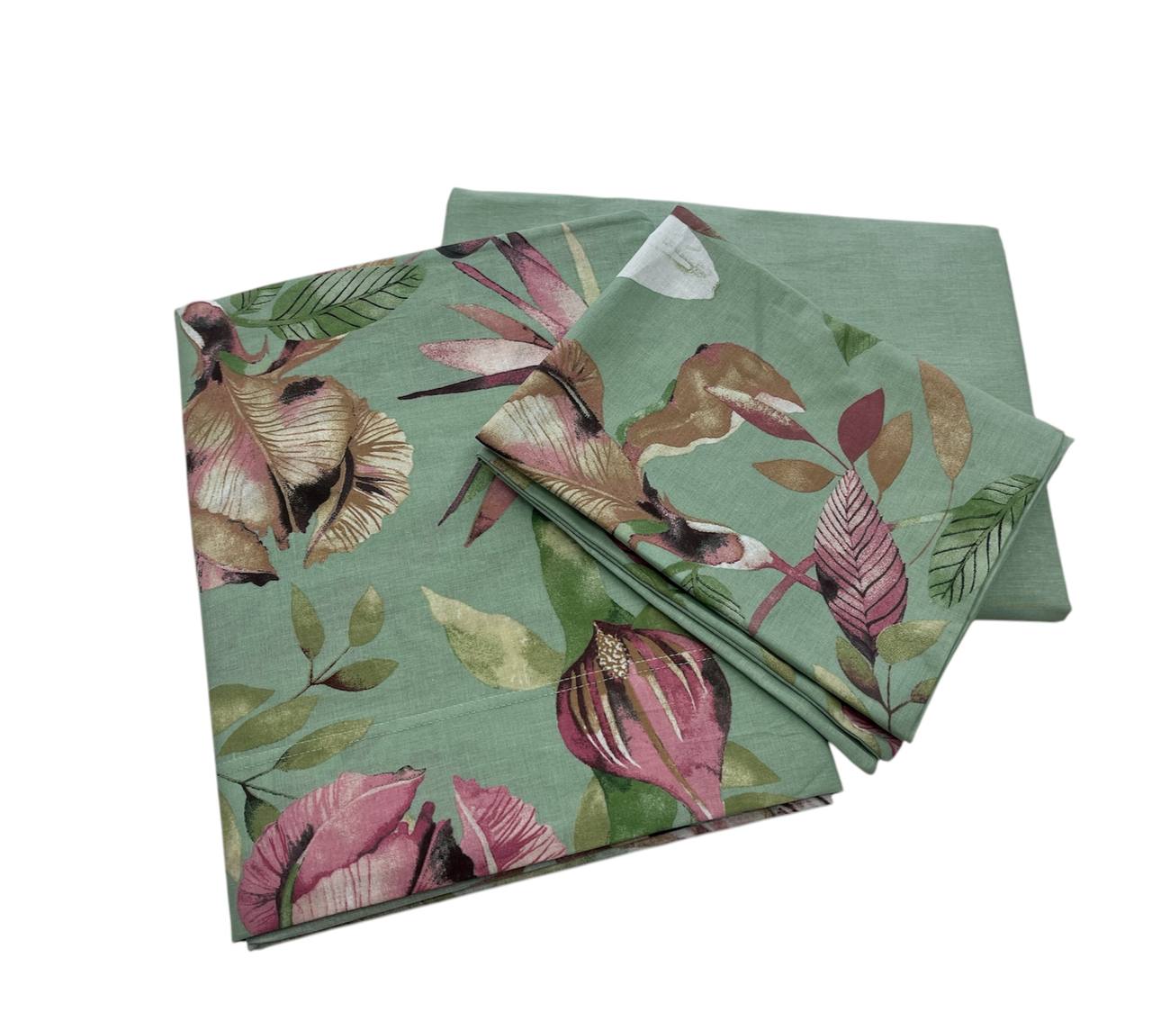 Completo lenzuolo copriletto 1 piazza e mezza Hibis - Riviera