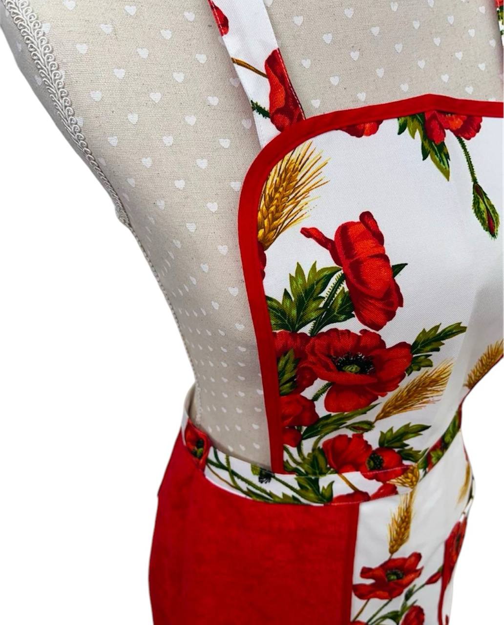 Grembiule da cucina con asciughino in spugna Papaveri - Bottaro