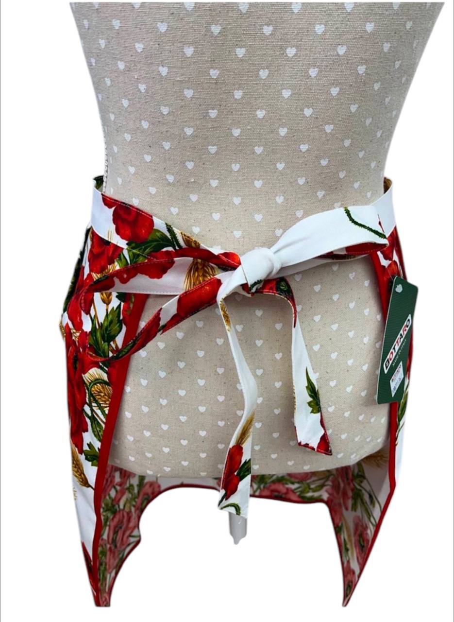 Grembiule da cucina con asciughino in spugna Papaveri - Bottaro