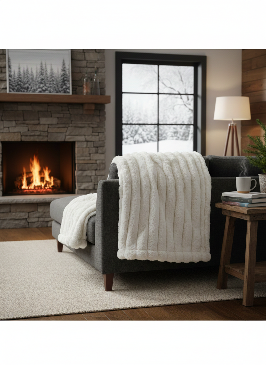 Coperta plaid 140x180cm pellicciotto Milk - Maryplaid