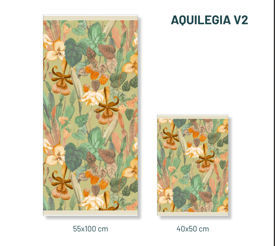 Coppia asciugamani (1+1) Aquilegia - INHOM Factory