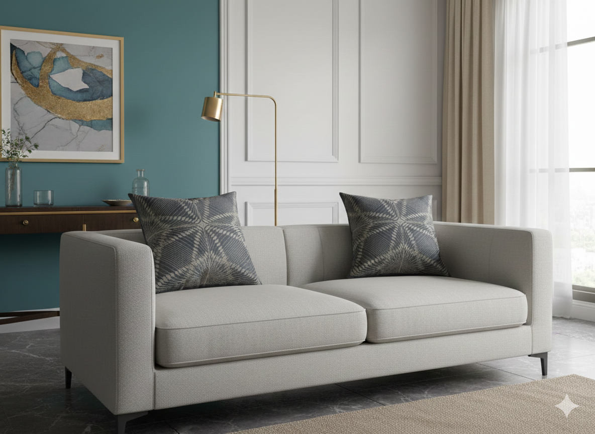 Coppia cuscini arredo 50x50cm grigio acciaio