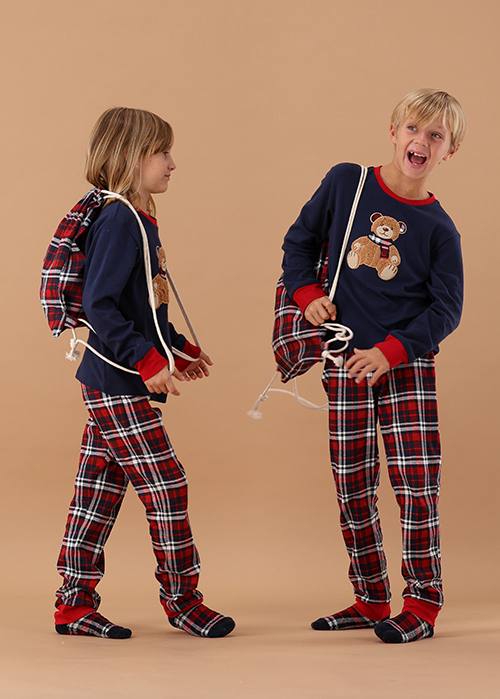 Pigiama bambino/a in caldo cotone Orsetto - Maryhome