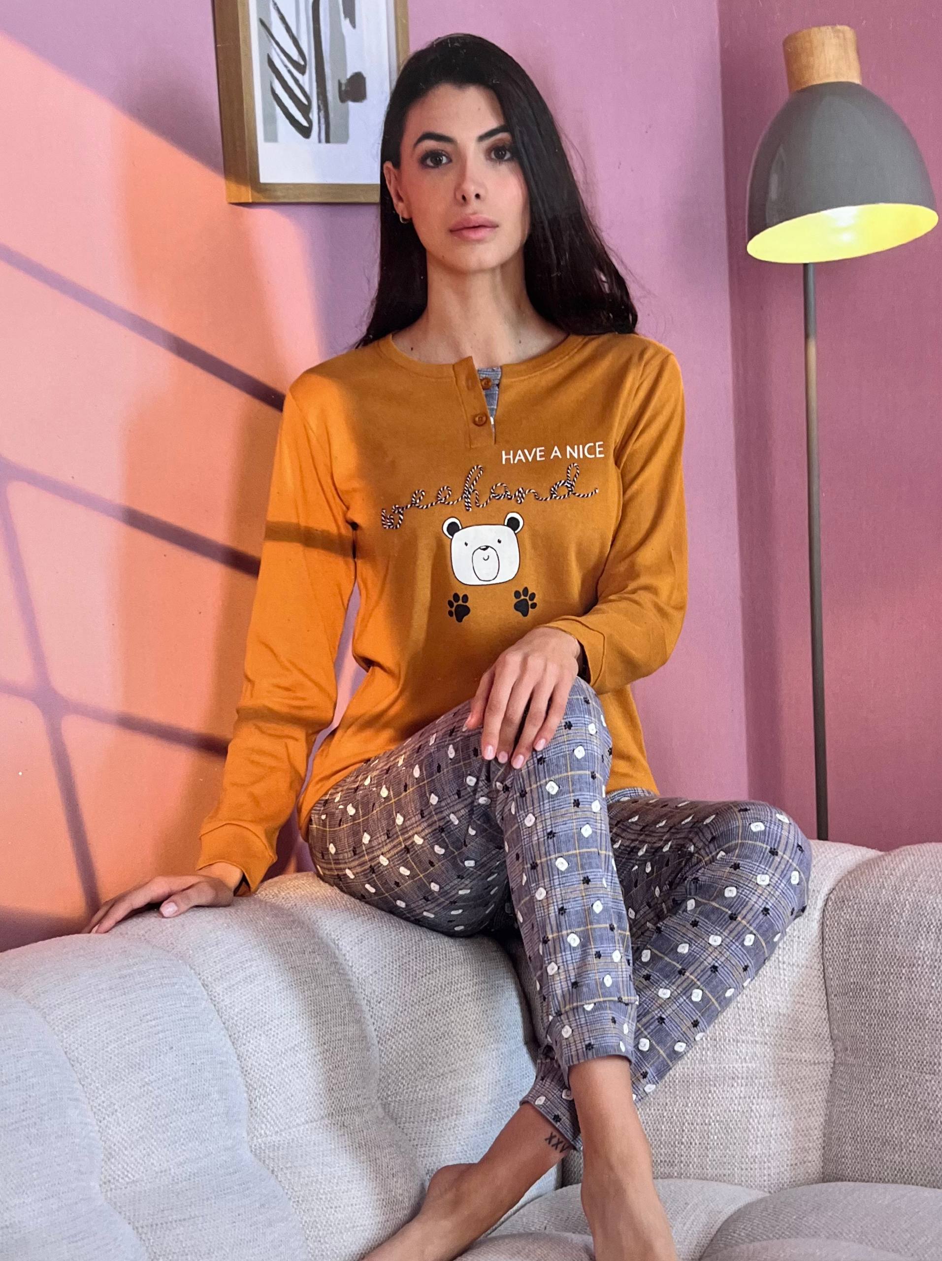 Pigiama donna caldo cotone OD468 - ORONERO