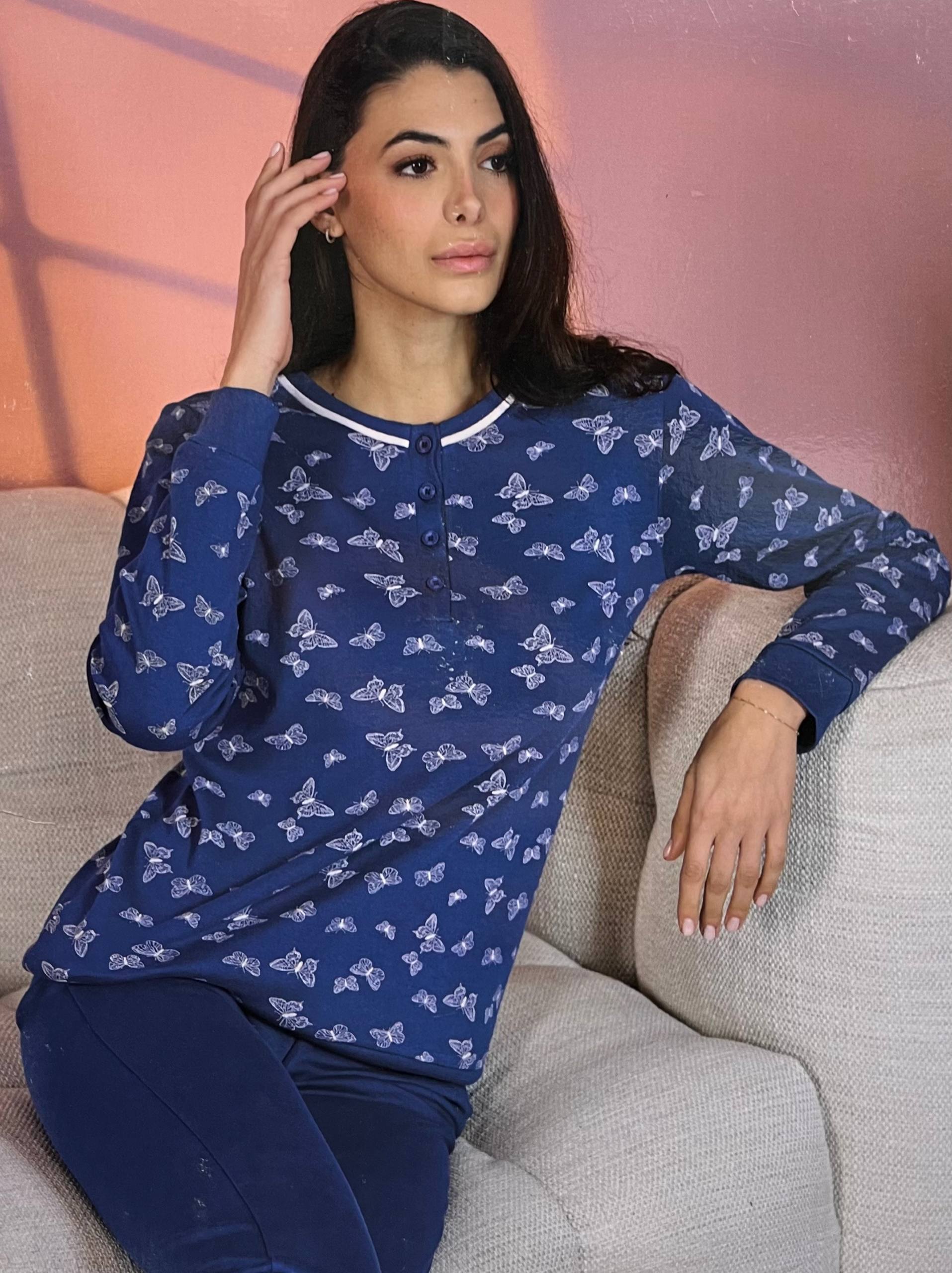 Pigiama donna caldo cotone OD479 - ORONERO