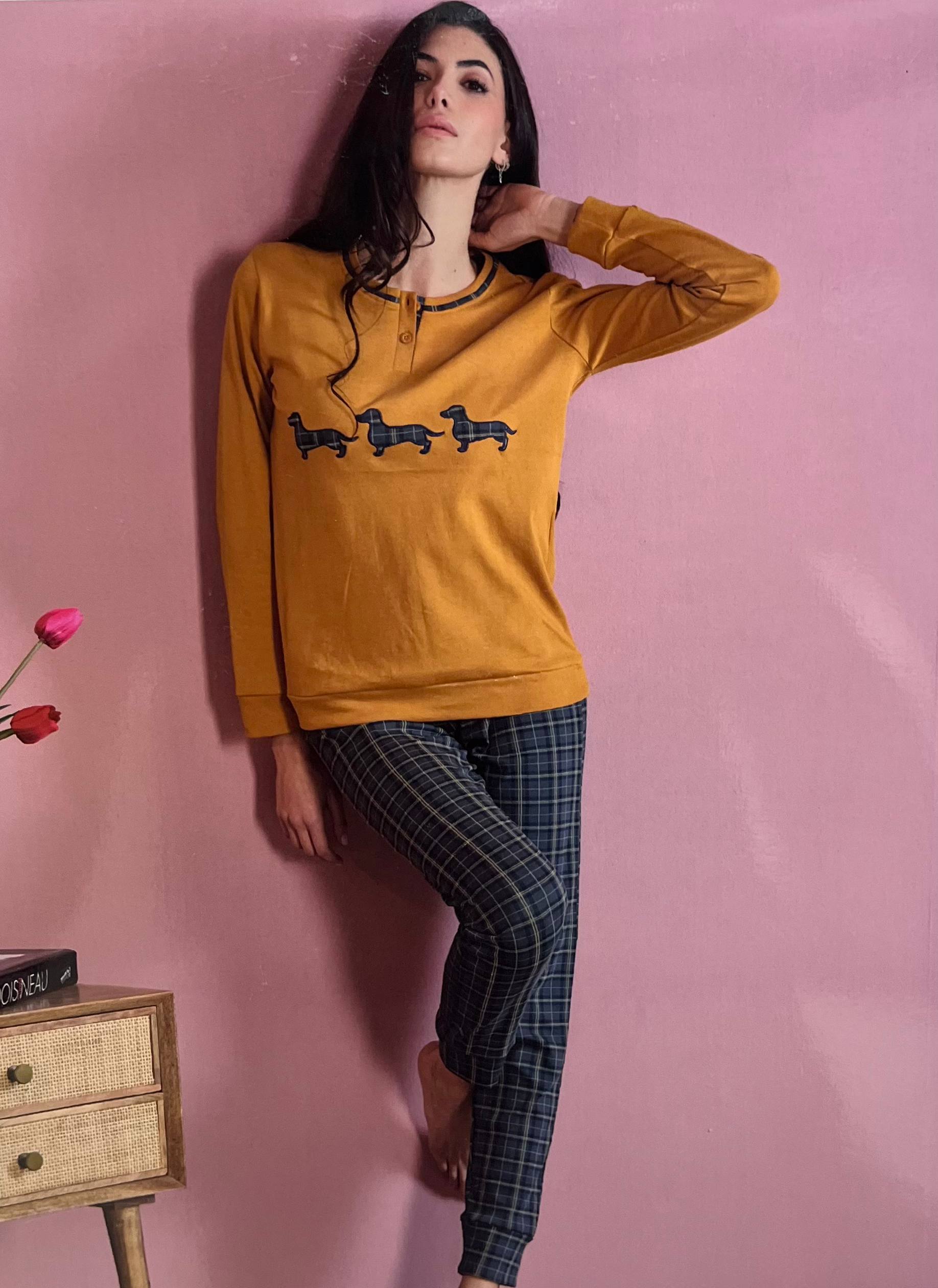 Pigiama donna caldo cotone OD485 - ORONERO