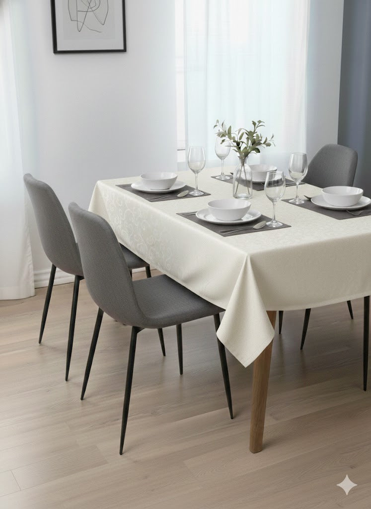 Servizio da tavola con tovaglioli in fiandra Bianca