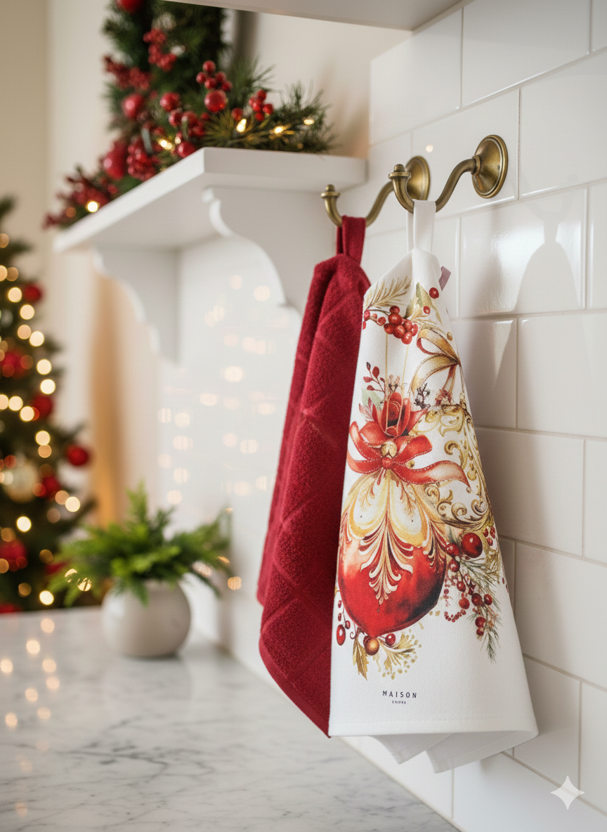 Set 2 Strofinacci Natale Preziosi - Maison Sucrèe