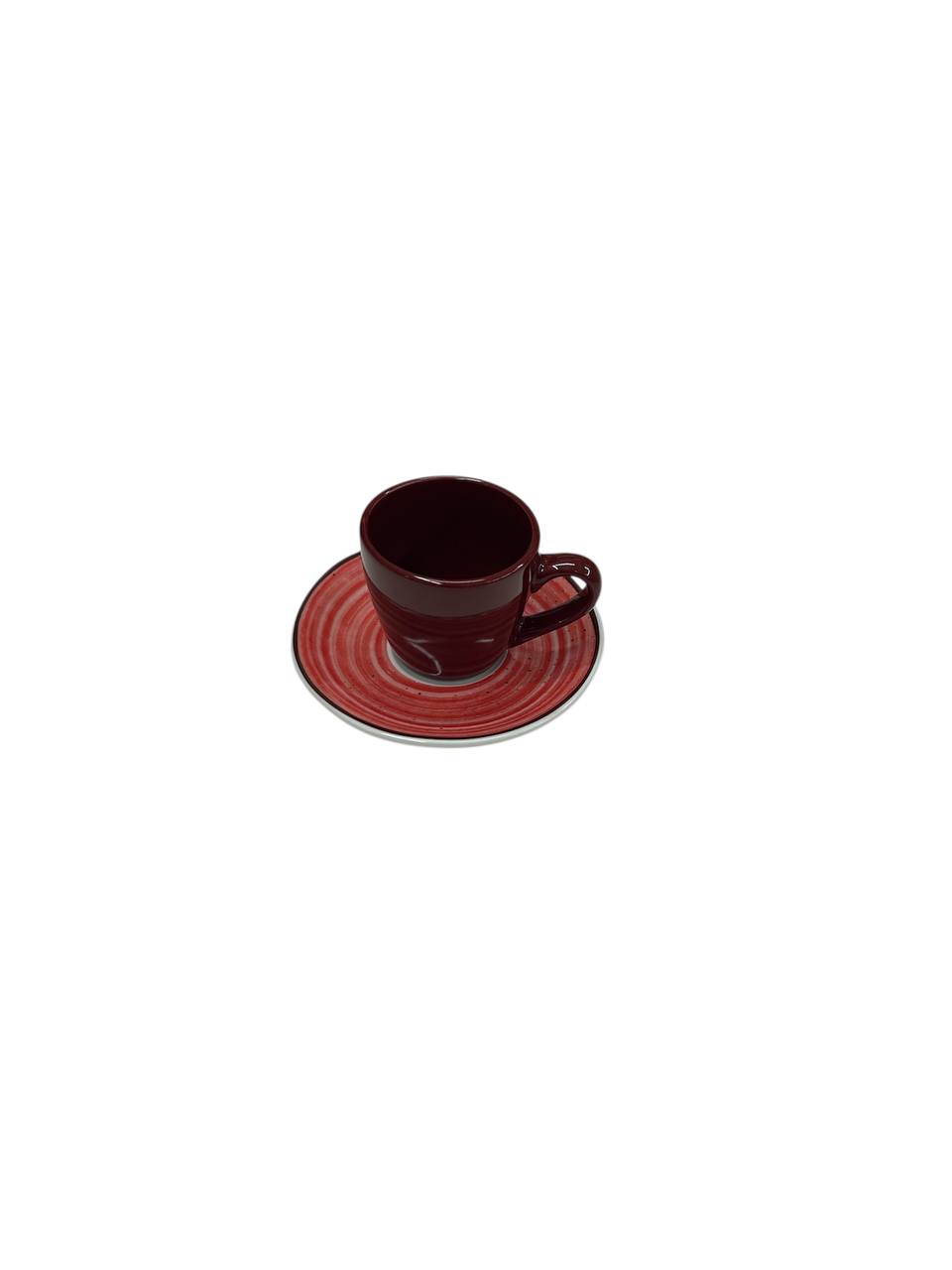 Set tazzina caffè e piatto abbinato (6pz) Daily Rosso - Maison Sucrèe