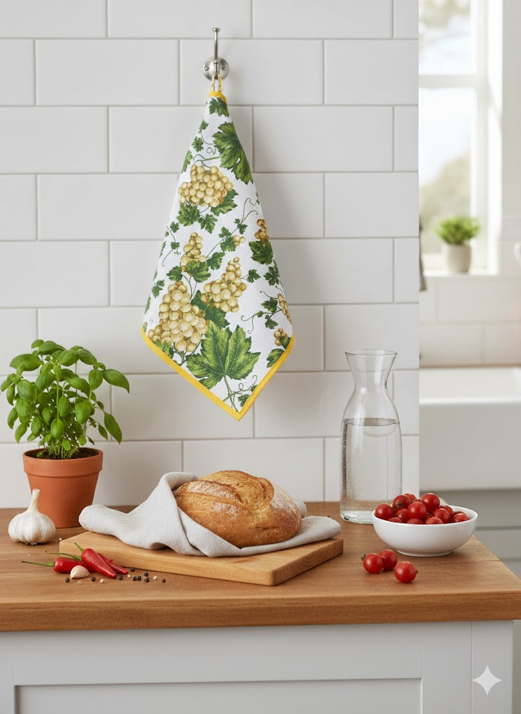 Strofinaccio in cotone Vite gialla - Bottaro