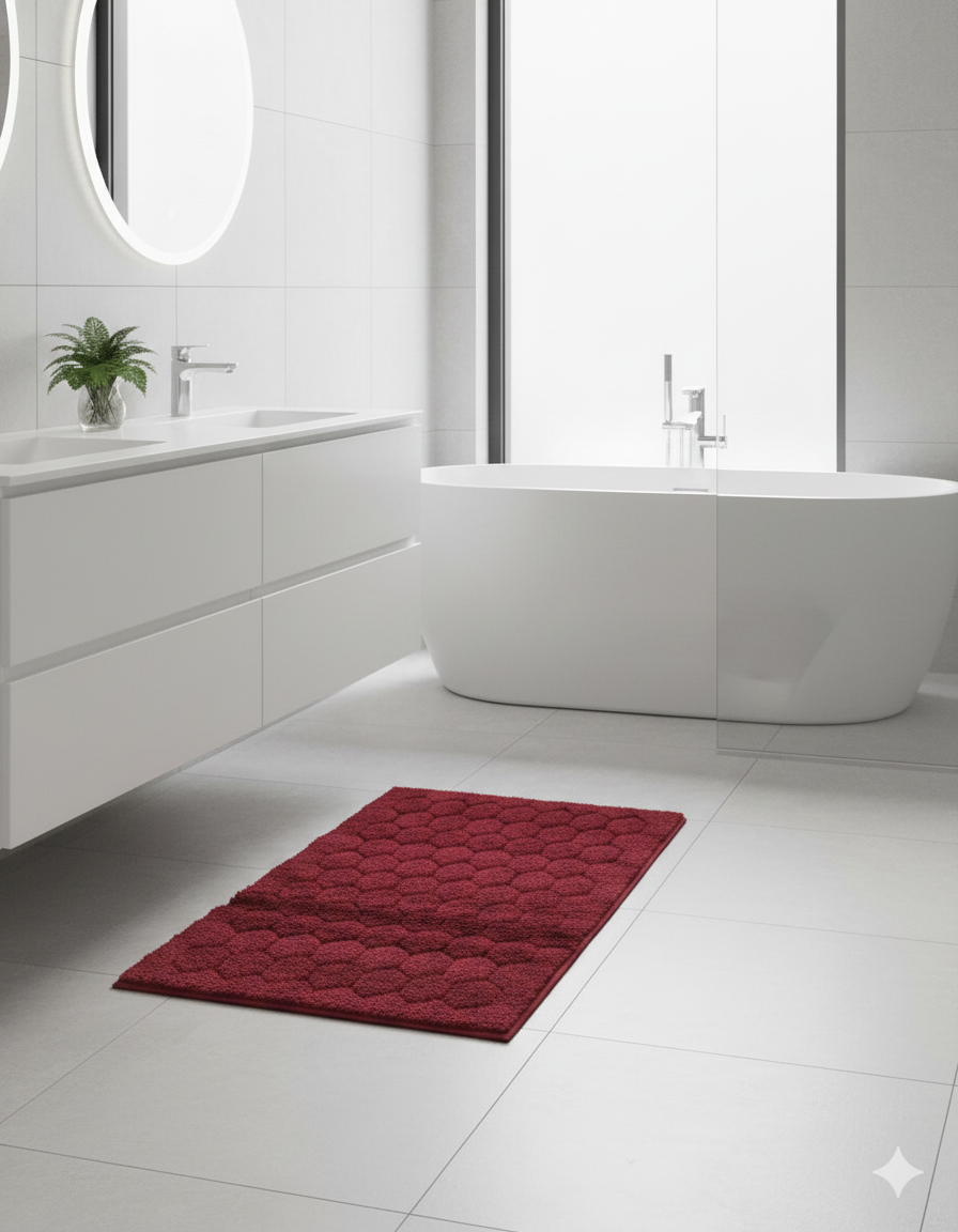 Tappeto da bagno in cotone Esagoni - Maison Sucrèe