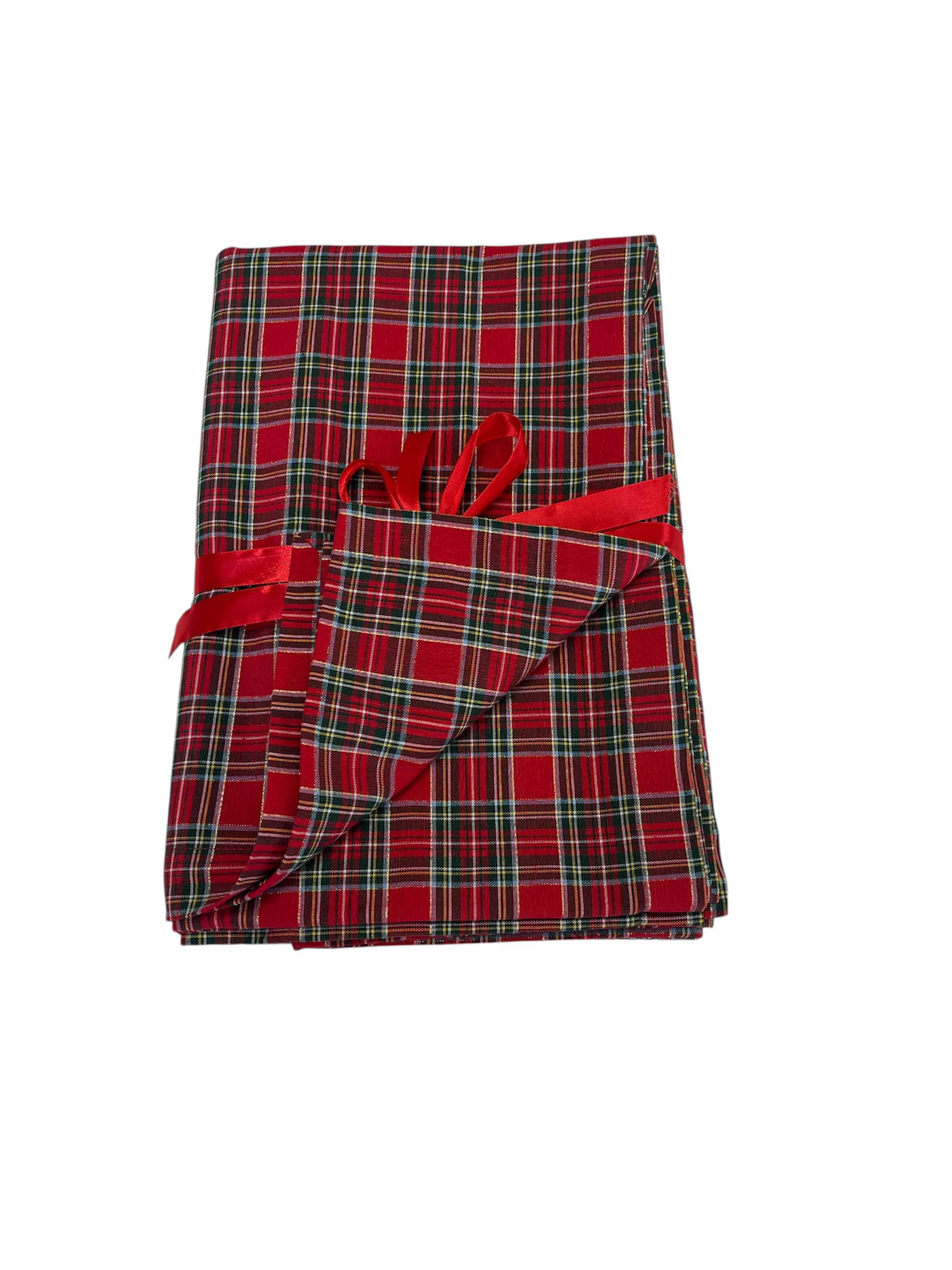 Tovaglia da tavola Tartan 150x300cm Rosso - Tessitura Randi