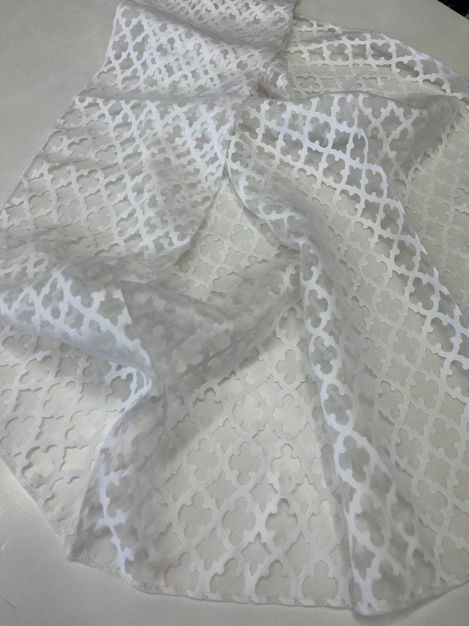 Tessuto tendaggio 400x300cm devorè bianco