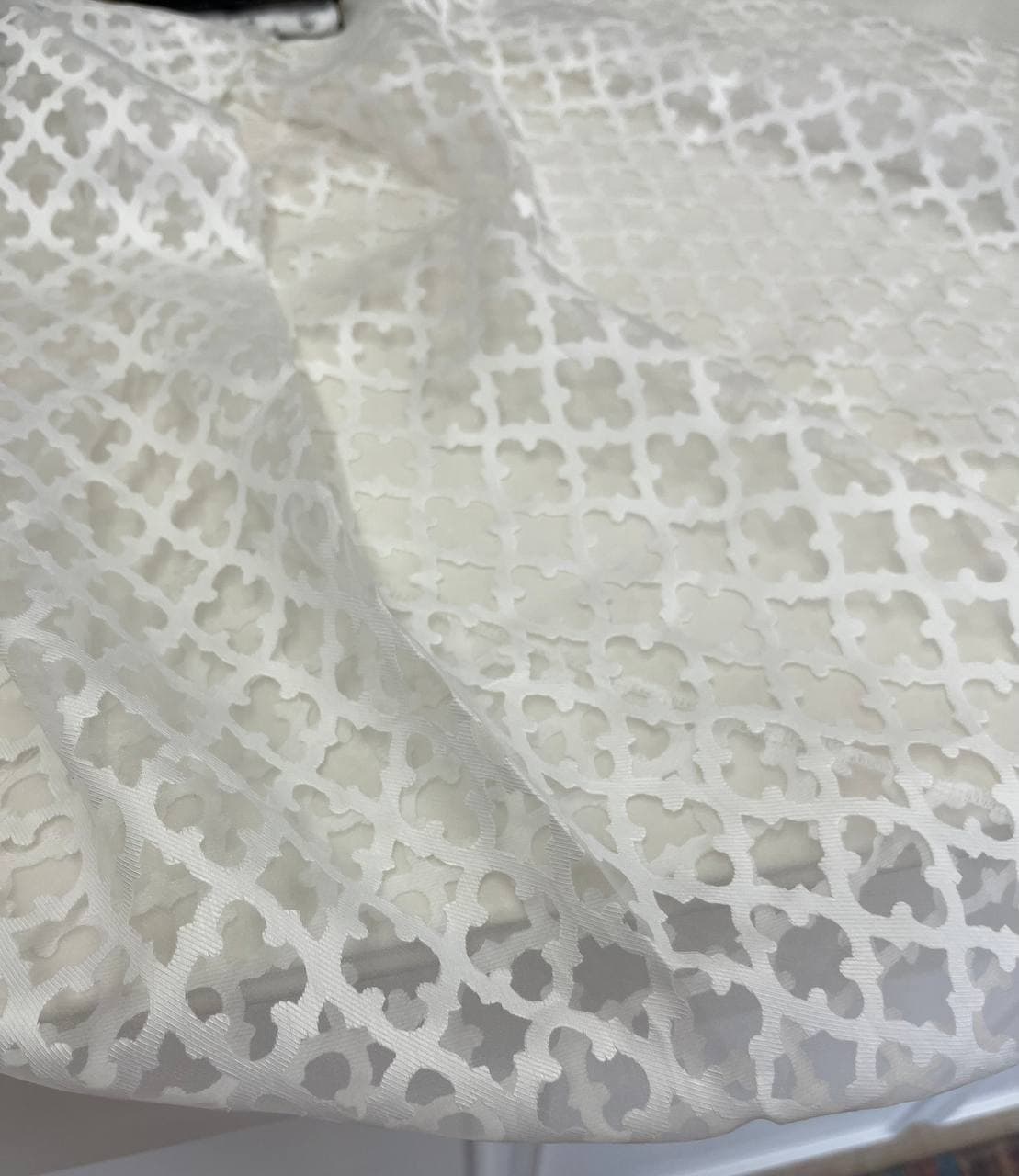 Tessuto tendaggio 400x300cm devorè bianco