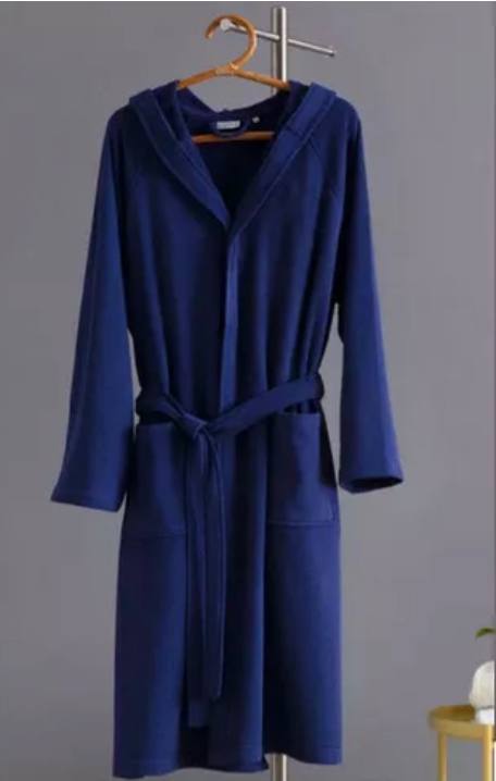 Accappatoio Wimbledon Navy in micro spugna di cotone
