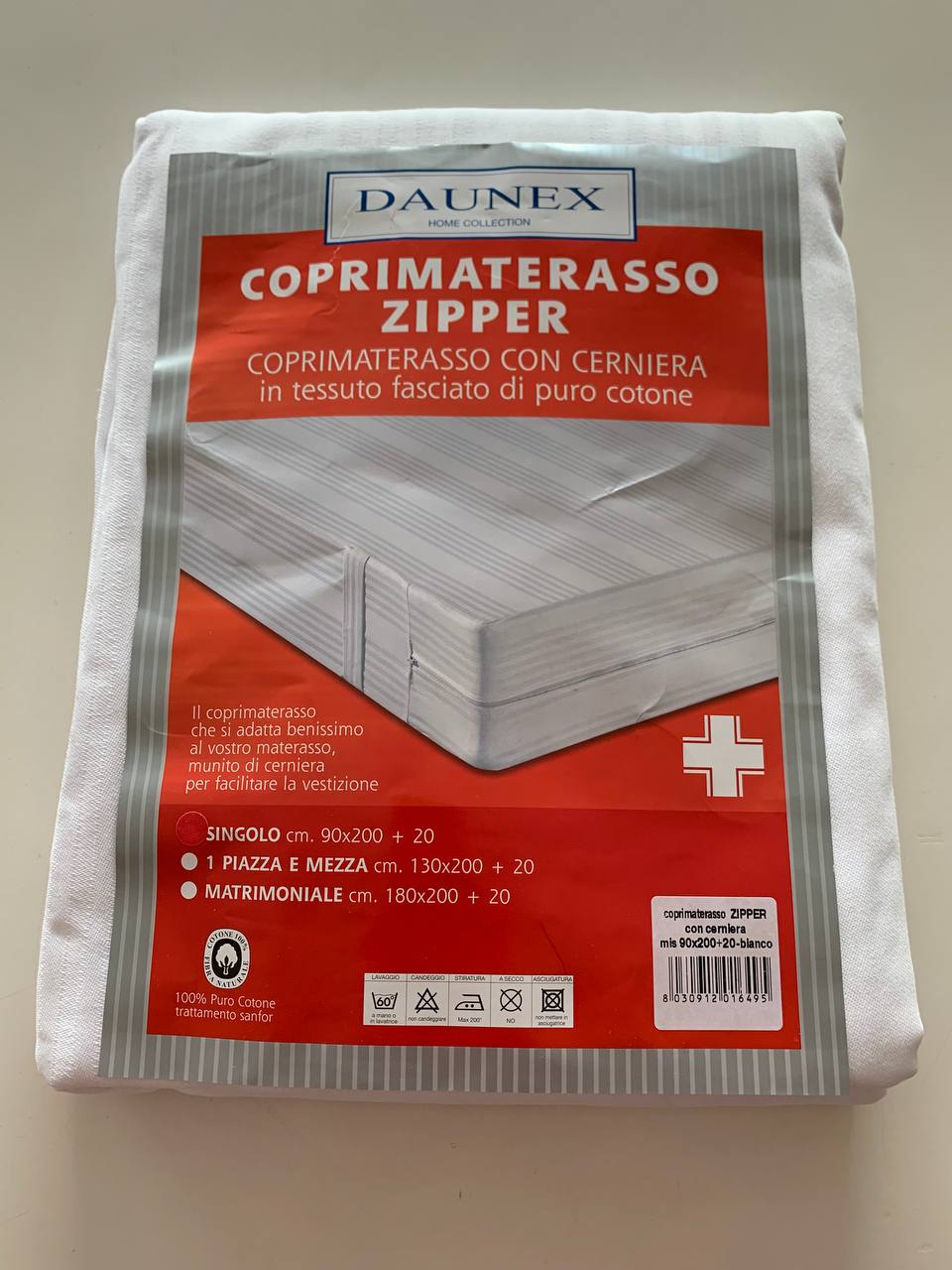 Coprimaterasso 1 piazza con cerniera