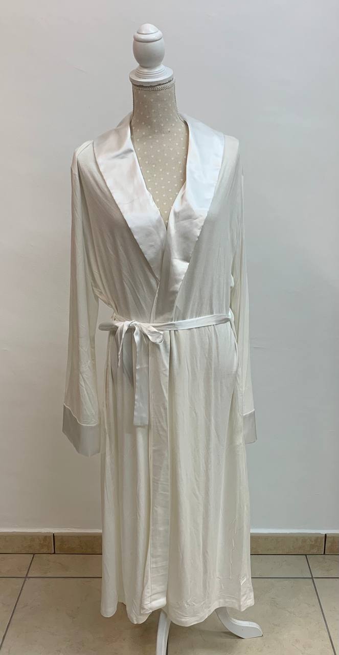 Vestaglia donna avorio in viscosa - Maryhome
