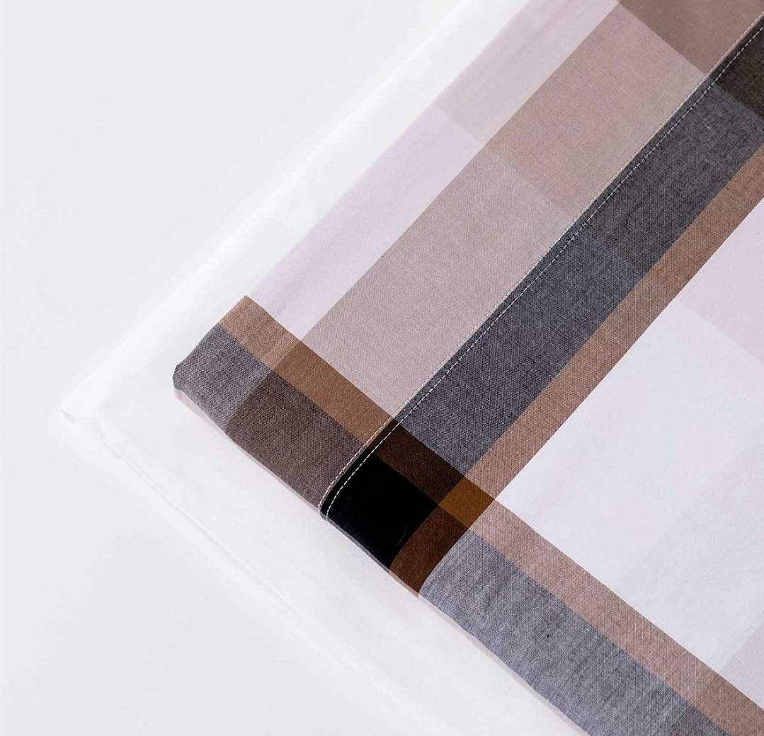 Completo lenzuola matrimoniale tinta in filo Olaf Check