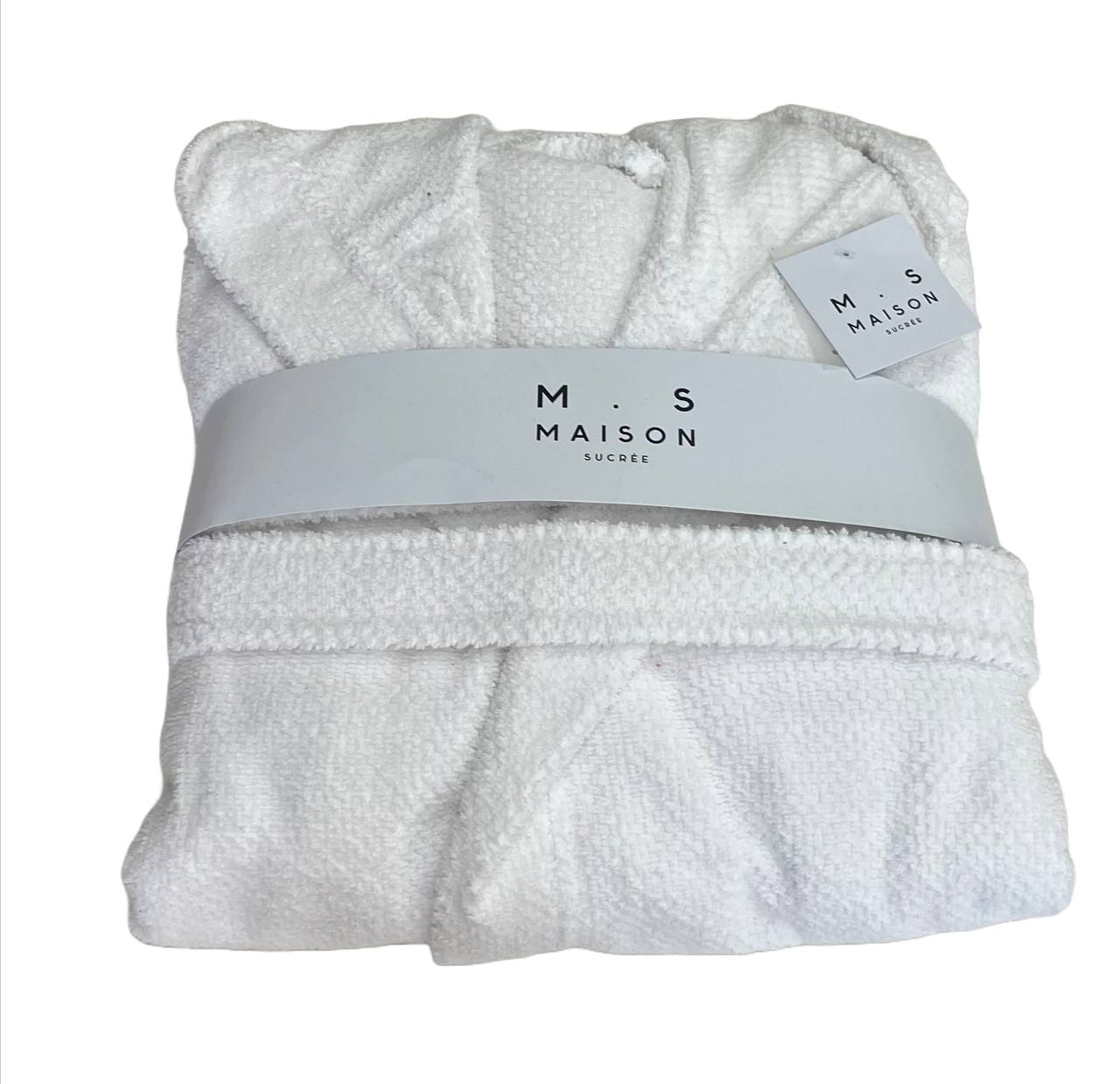 Accappatoio in spugna di cotone Pepe Bianco - Maison Sucrèe