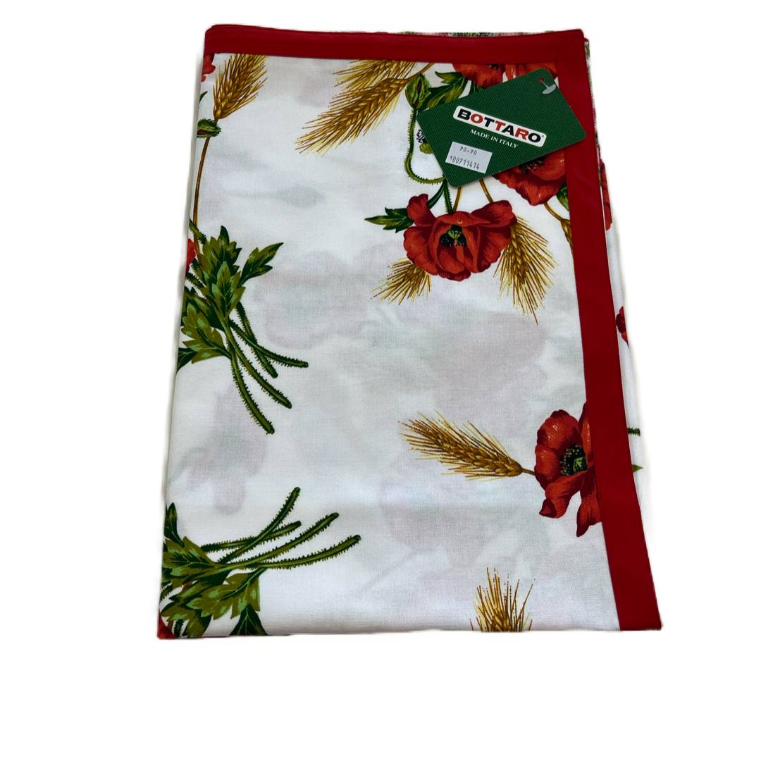 Tovaglietta quadrata in cotone Papaveri - Bottaro