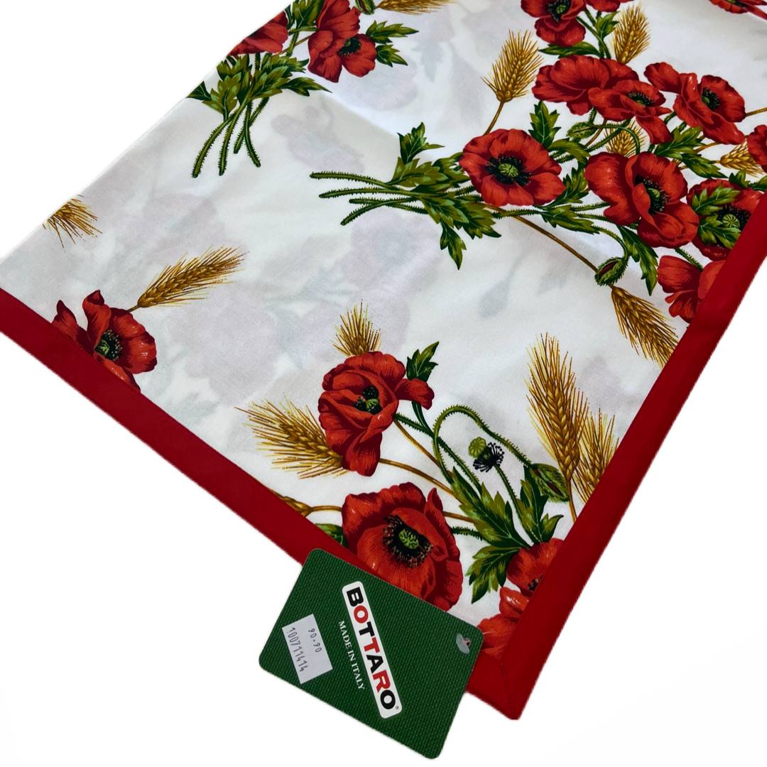 Tovaglietta quadrata in cotone Papaveri - Bottaro