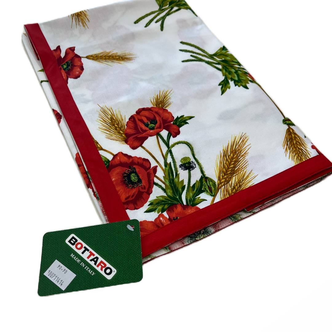 Tovaglietta quadrata in cotone Papaveri - Bottaro