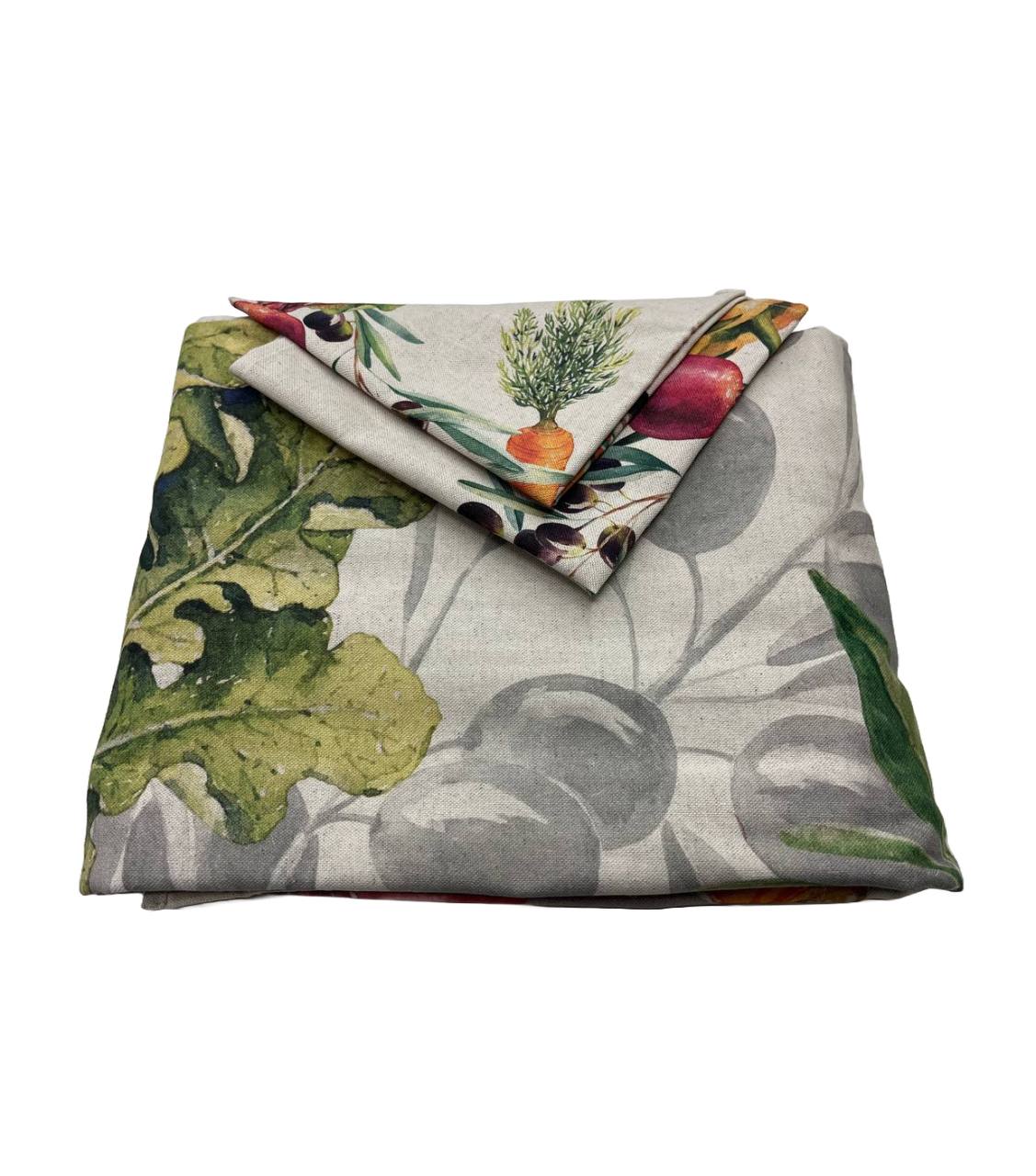 Tovaglia con tovaglioli Radici 1 ortaggi - Tessitura Randi