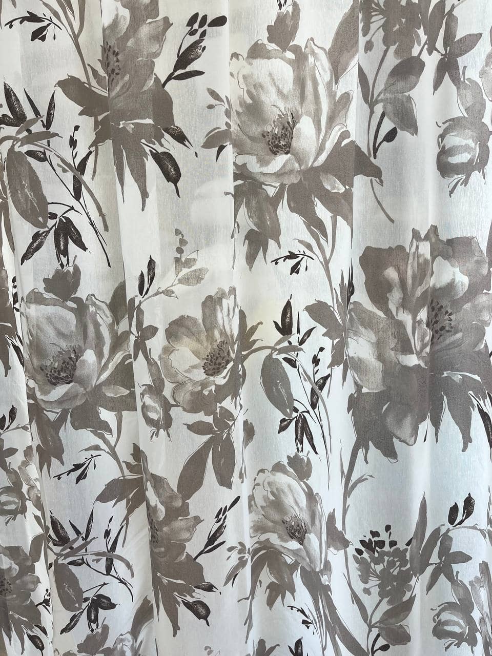 Tenda misura 180x295cm con fiocchi Fiori Tortora