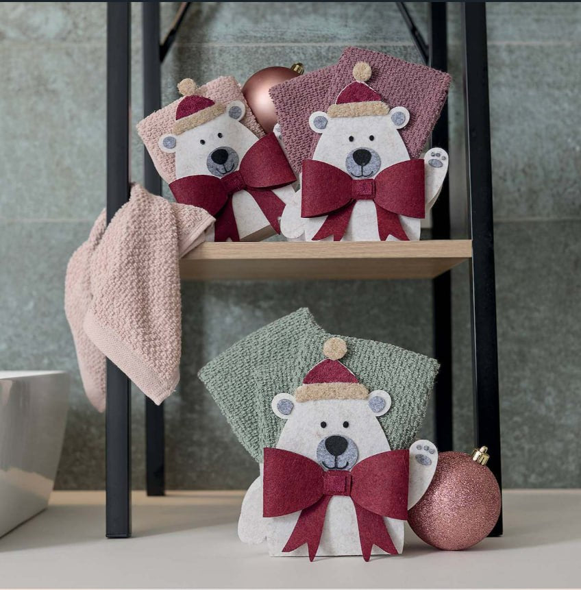 Natale Cestino con 3 lavette - Maison Sucrèe
