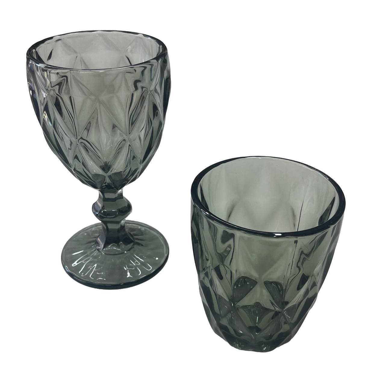 Set bicchieri in pasta di vetro art. Murano colore Grigio
