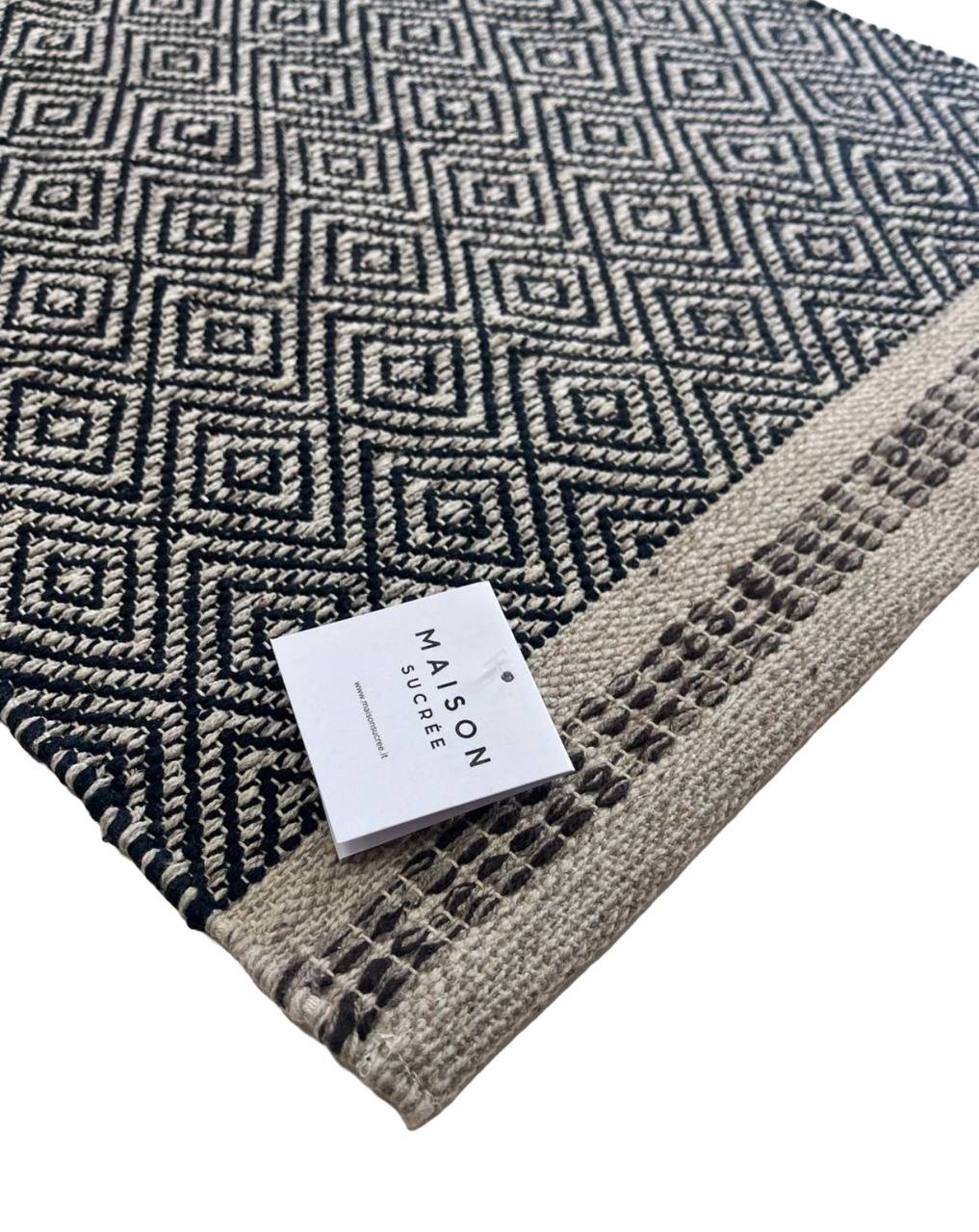 Tappeto Rombi in cotone con fondo antiscivolo