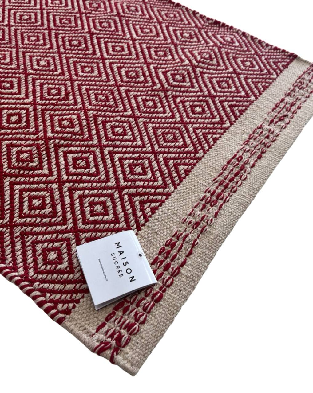 Tappeto Rombi in cotone con fondo antiscivolo
