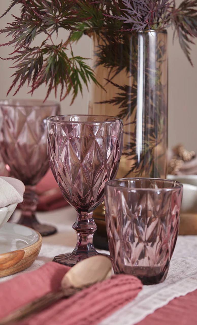 Set bicchieri in pasta di vetro art. Murano colore Rosa - Maison Sucrèe