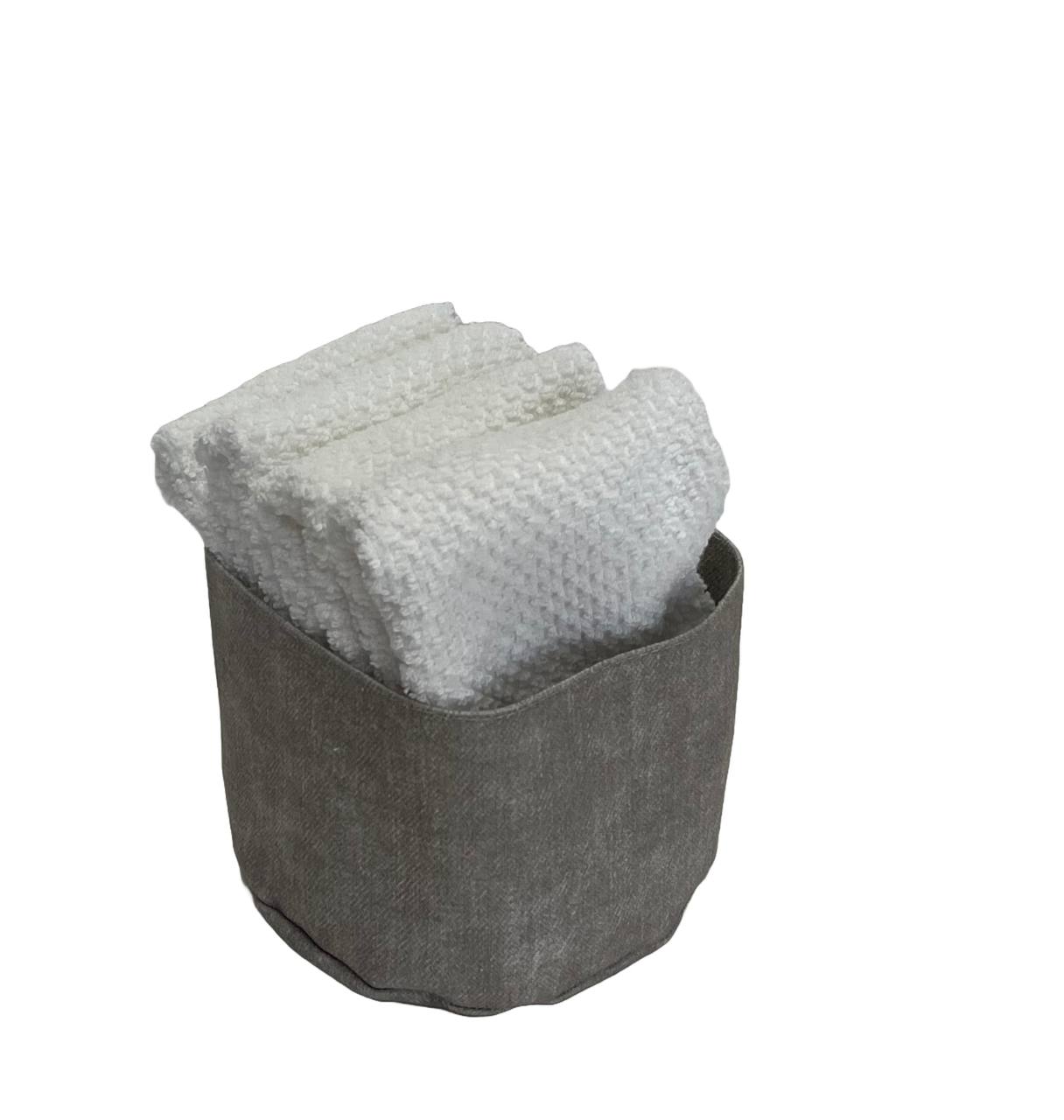 Cestino con 4 lavette Pepe - Maison Sucrèe