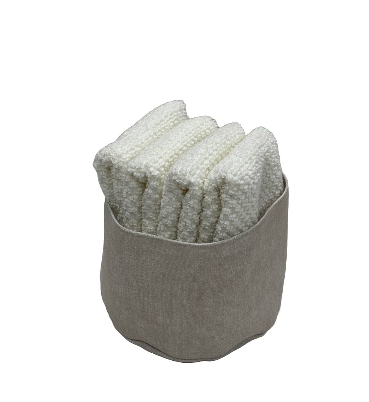 Cestino con 4 lavette Pepe - Maison Sucrèe