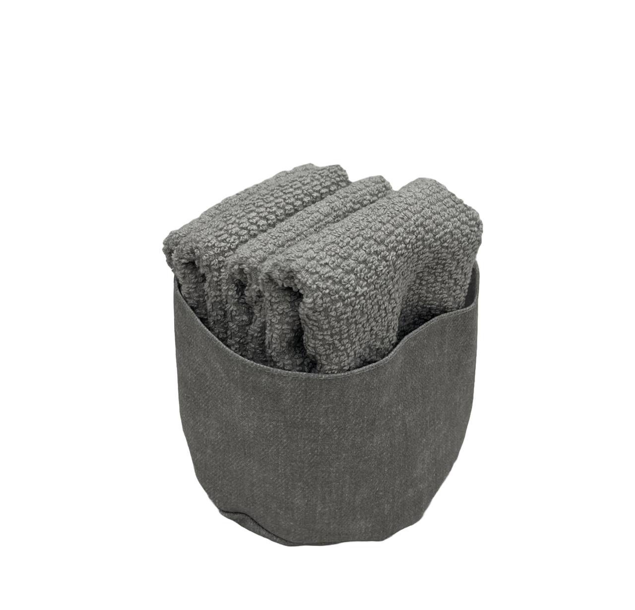 Cestino con 4 lavette Pepe - Maison Sucrèe