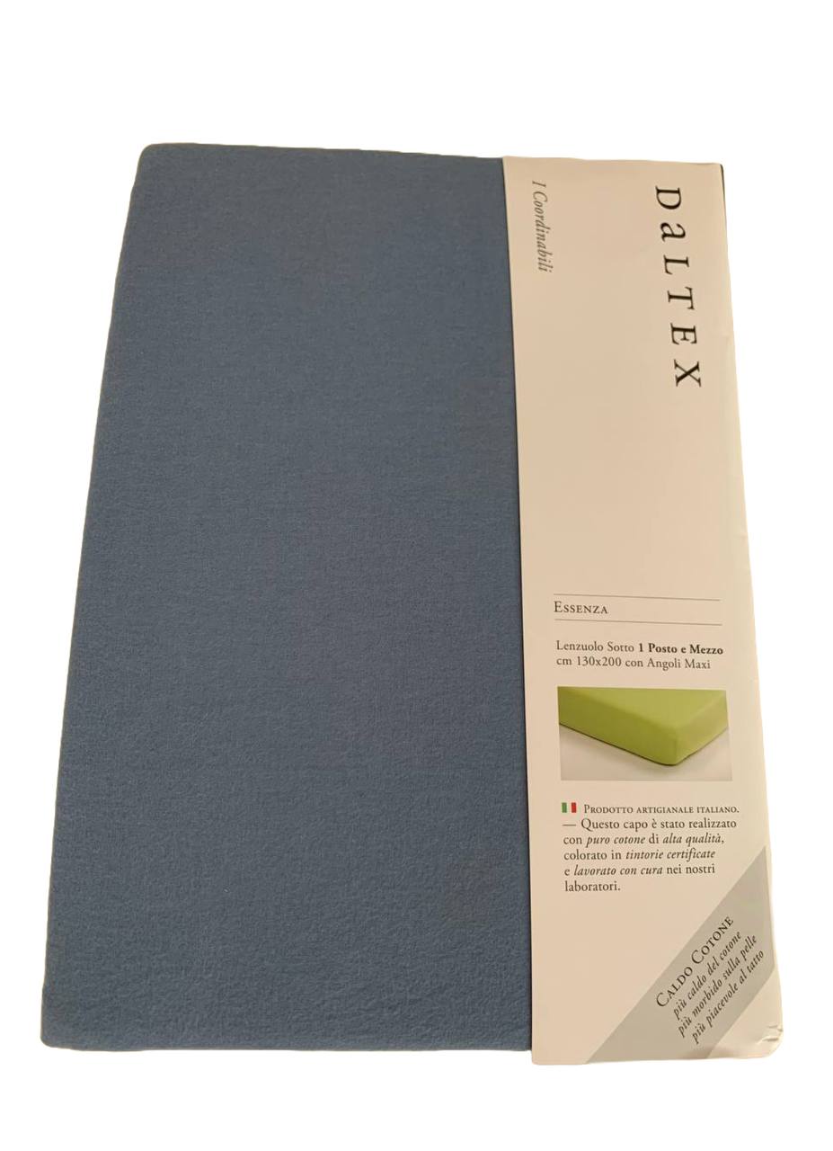 Lenzuolo sotto 1 piazza e mezza con angoli maxi in caldo cotone Essenza