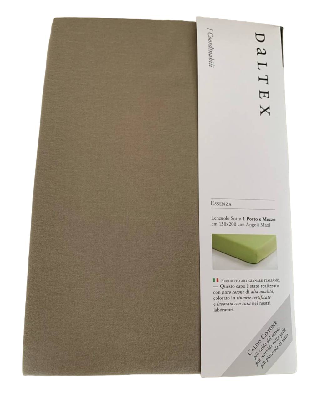 Lenzuolo sotto 1 piazza e mezza con angoli maxi in caldo cotone Essenza