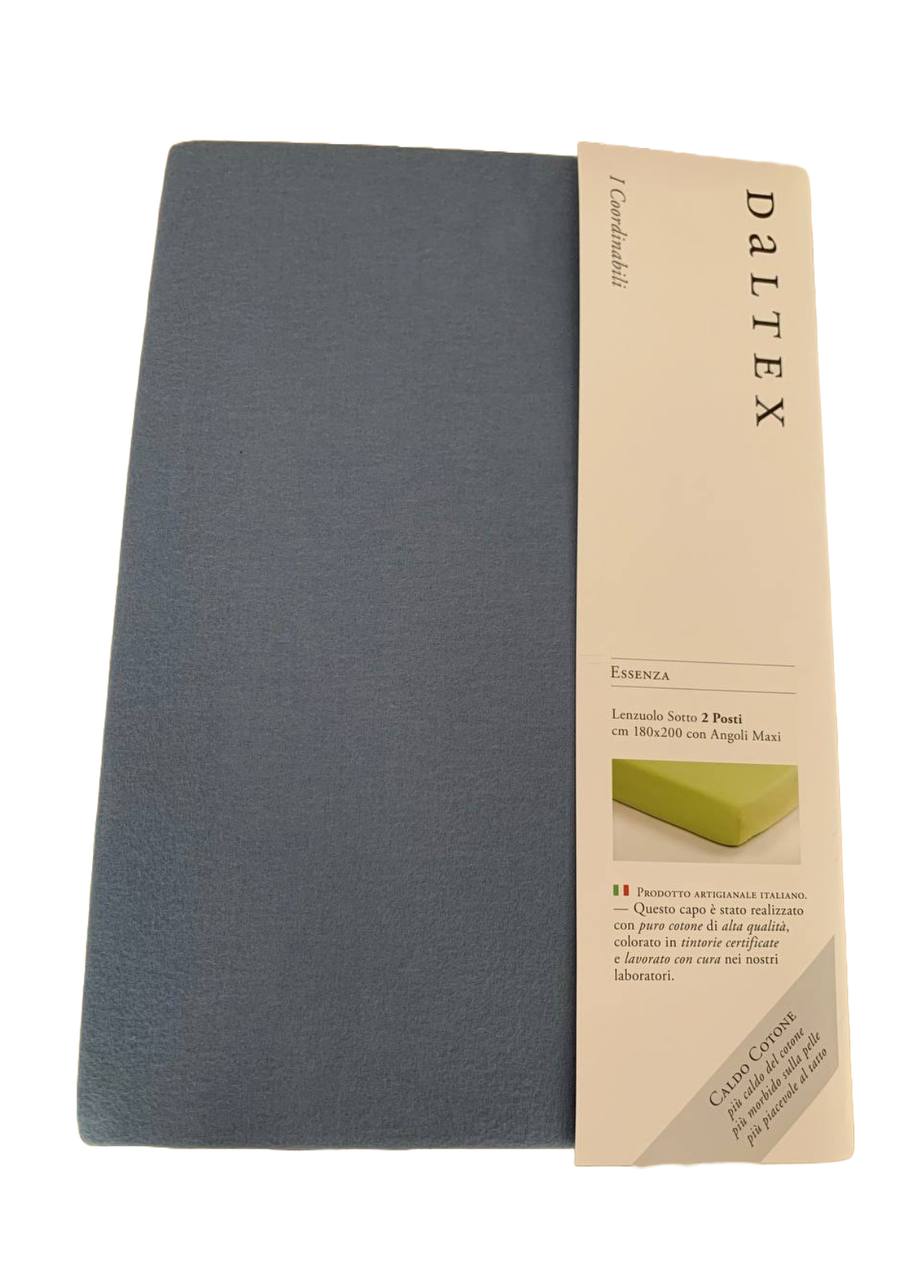 Lenzuolo sotto matrimoniale con angoli maxi in caldo cotone Essenza