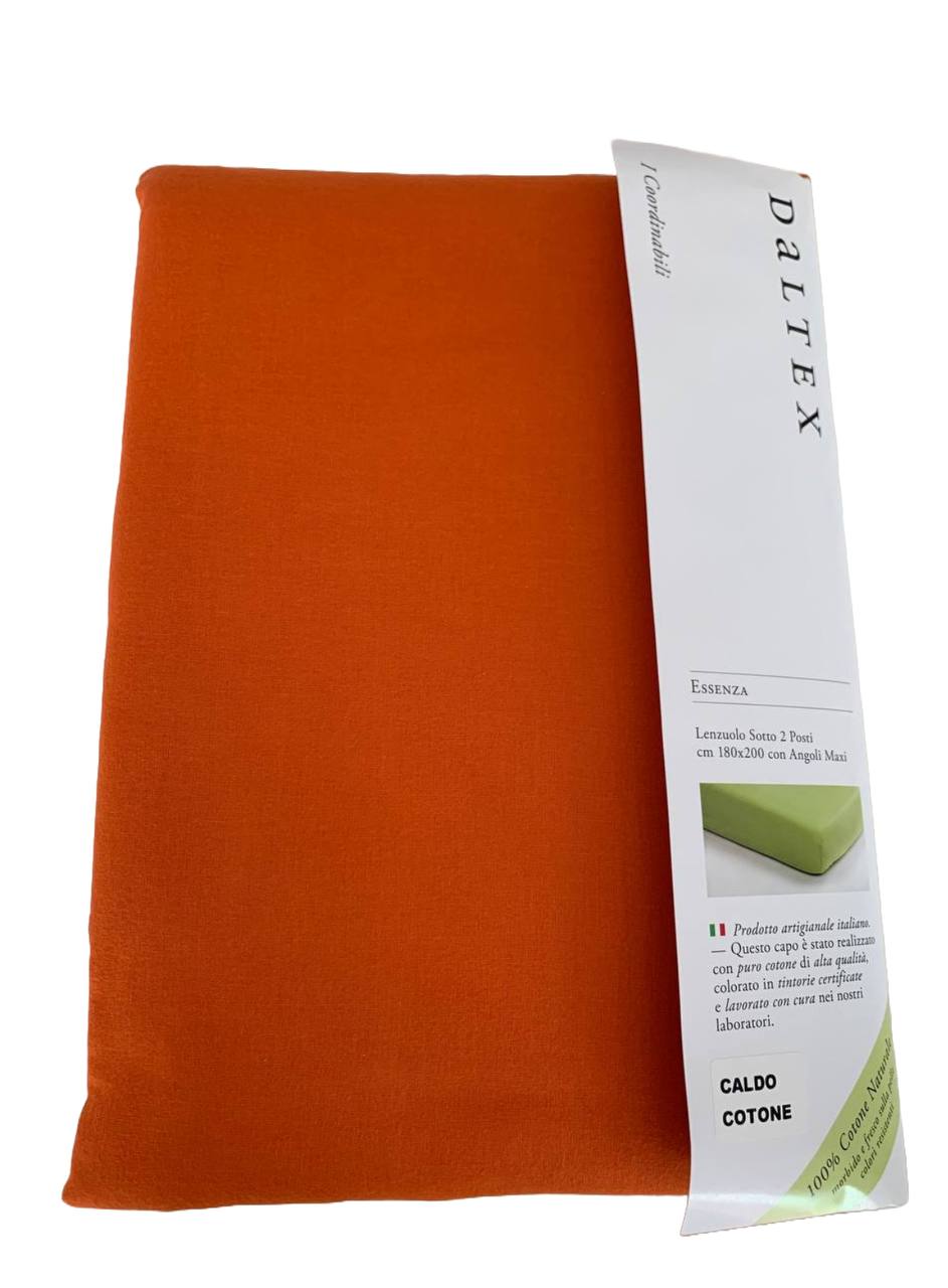 Lenzuolo sotto matrimoniale con angoli maxi in caldo cotone Essenza