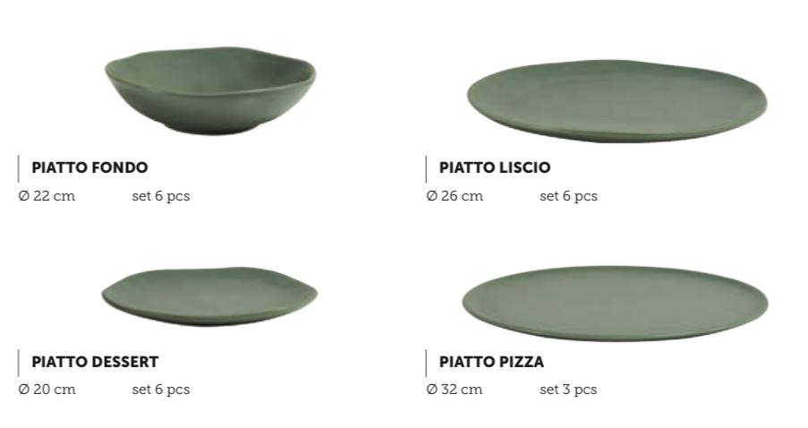 Set Piatti Grés porcellanato Marostica Verde
