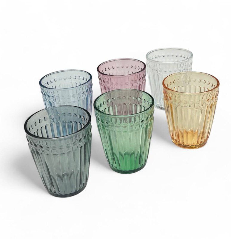 Set 6 bicchieri vetro Multicolor
