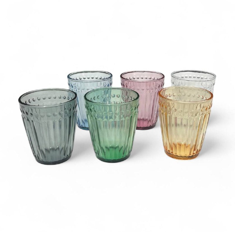 Set 6 bicchieri vetro Multicolor