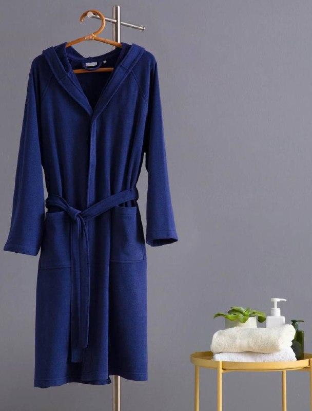 Accappatoio Wimbledon Navy in micro spugna di cotone