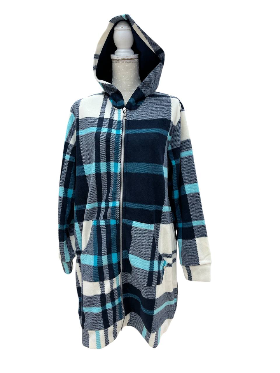 Vestaglia donna in pile Quadri - Maryhome